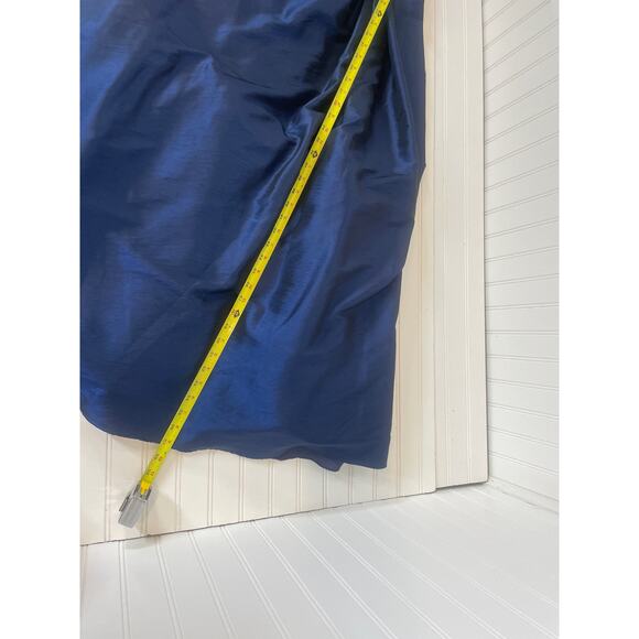 NWT DAVID’S BRIDAL Womens Blue Sleeveless Mock 2 Pc Taffeta Full Length Gown 10 - Picture 5 of 7